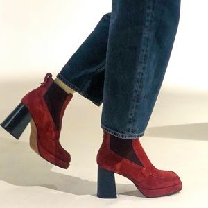 LABUCQ JAKI SIENNA SUEDE BOOT IN BRICK RED